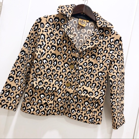 NWOT Tory Burch Animal Print Sweater Blazer XS - Picture 6 of 8